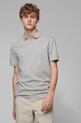 HUGO BOSS Regular-fit polo shirt in cotton with woven trims
