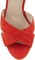 Thumbnail for your product : Miu Miu Suede and straw platform sandals