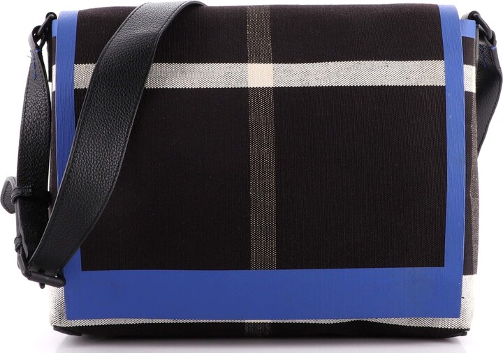 2D Handbag Checkered Dark Blue