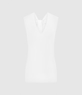 Thumbnail for your product : Reiss HAYLEY KNITTED V-NECK TOP White