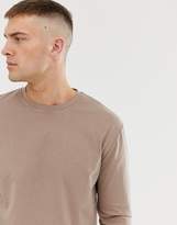 Thumbnail for your product : BEIGE Asos Design ASOS DESIGN relaxed 3/4 sleeve t-shirt with crew neck in