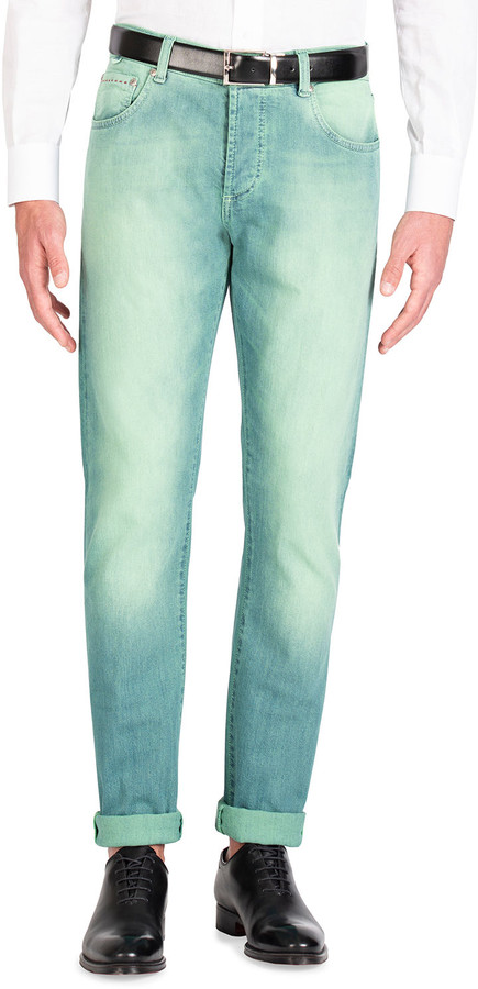 green wash jeans