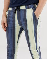 Thumbnail for your product : ASOS DESIGN slim trousers in washed bold stripe
