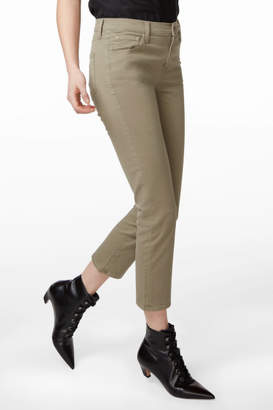 J Brand Ruby High-Rise Cropped Cigarette In Silver Sage