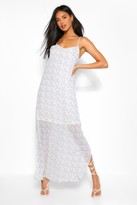Thumbnail for your product : boohoo Plunge Back Strappy Ditsy Floral Maxi Dress
