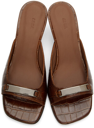 Abra SSENSE Exclusive Brown Inox Plate Heeled Sandals