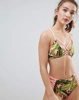 Thumbnail for your product : Hunkemoller Urban Utility Tropical Triangle Bikini Top