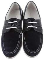 Thumbnail for your product : Bottega Veneta Suede Round-Toe Boat Shoes w/ Tags