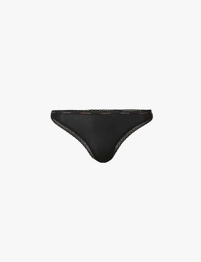 Calvin Klein Bottoms Up jersey thong - ShopStyle