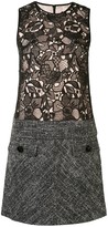 Thumbnail for your product : Paule Ka Lace Tweed-Panelled Shift Dress