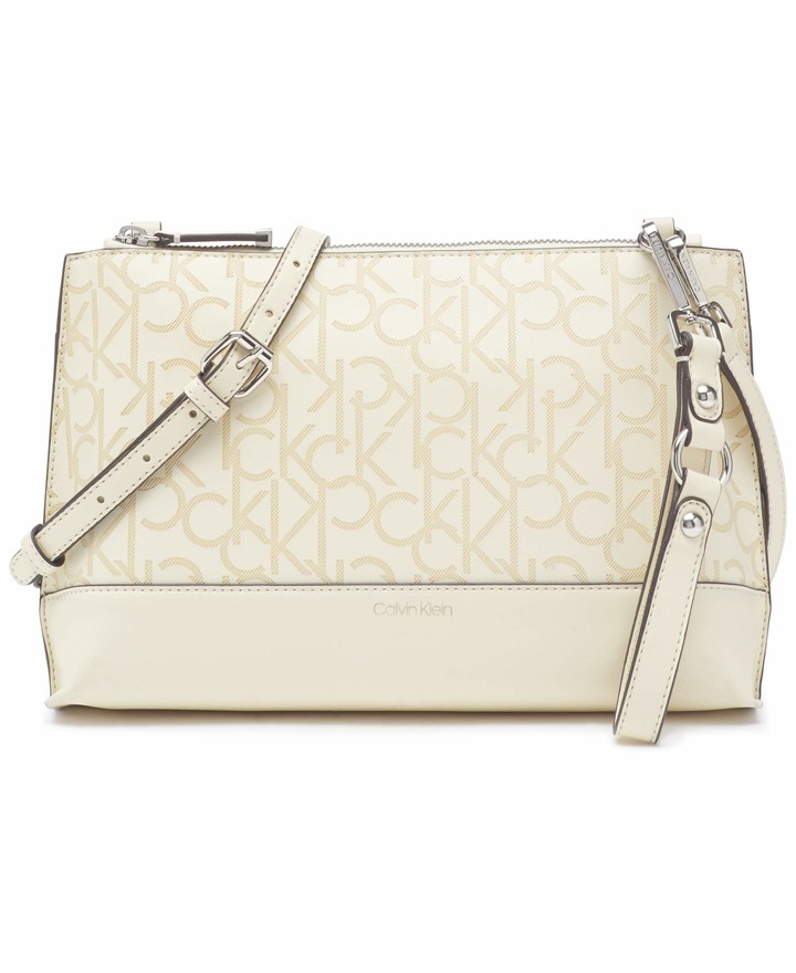 calvin klein round signature crossbody