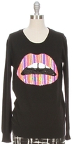 Thumbnail for your product : Markus Lupfer Sequin Stripe Lip Sweater