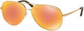 Thumbnail for your product : Michael Kors Mirrored Iridescent Aviator Sunglasses, Gold/Orange