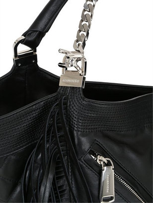 DSQUARED2 Fringed Metallic Leather Bag