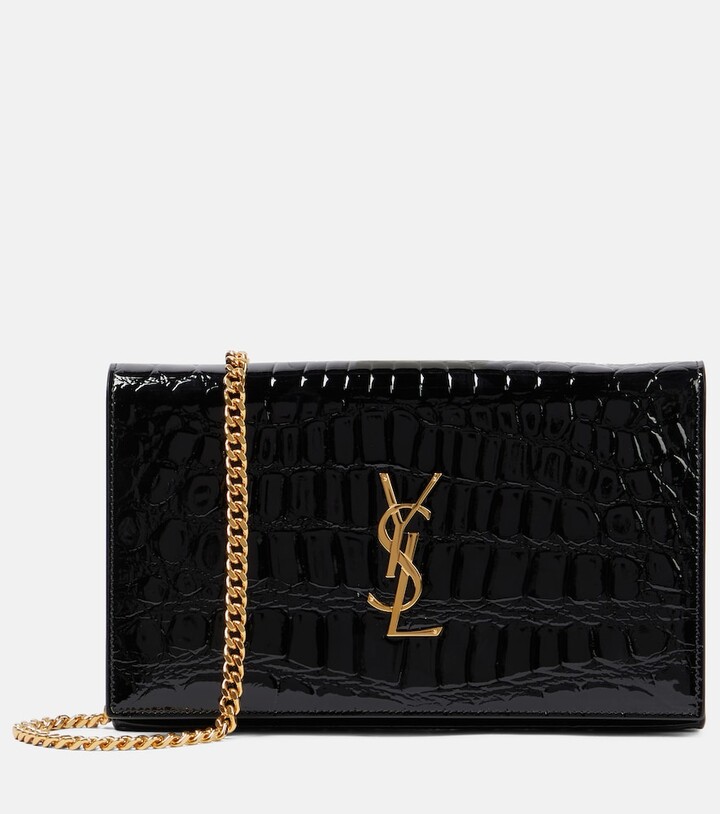 Saint Laurent Katie Mini patent leather wallet on chain ShopStyle