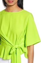Thumbnail for your product : J.o.a. Tie Front Peplum Top