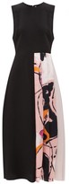 Thumbnail for your product : Roksanda Cora Asymmetric Pleated Silk-satin Dress - Black Multi
