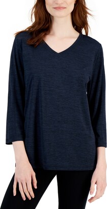 Karen Scott Women's 3/4-Sleeve Top, Created for Macy's