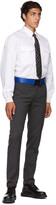 Thumbnail for your product : Alexander McQueen Black & White Silk Ruled Logo Tie