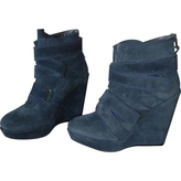 Thumbnail for your product : Stuart Weitzman Blue Suede Ankle boots