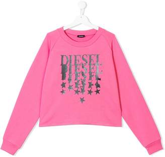 Diesel Kids star logo print sweatshirt