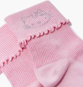 Forever 21 Rhinestone Hello Kitty Crew Socks in Pink