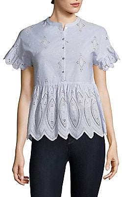 Joie Women's Cerelia Embroidered Eyelet Blouse