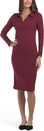 TJMAXX Collared Maxi Sweater Dress For Women, Nylon/Polyester/Rayon
