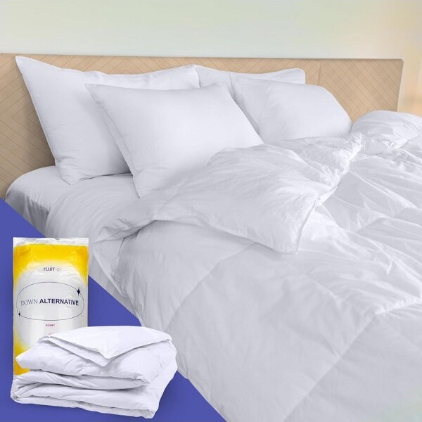 FluffCoDownAlternativeComforter-Queen-White
