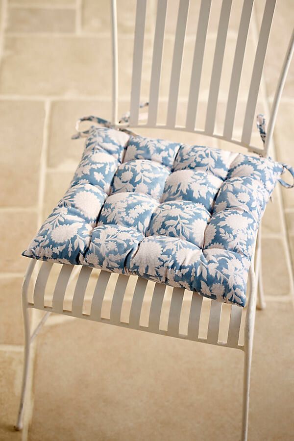 Floral Block Print Seat Cushion