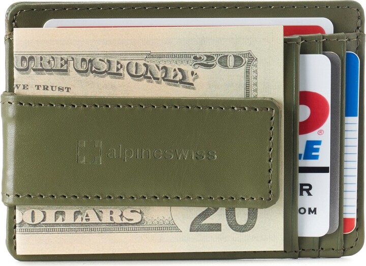 Alpine Swiss Harper Mens RFID Money Clip Wallet Minimalist Slim ID Card