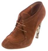 Thumbnail for your product : Dries Van Noten Suede Square-Toe Booties Brown Suede Square-Toe Booties