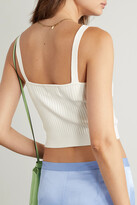 Thumbnail for your product : LOULOU STUDIO Banda Cropped Ribbed Silk-blend Tank - Cream