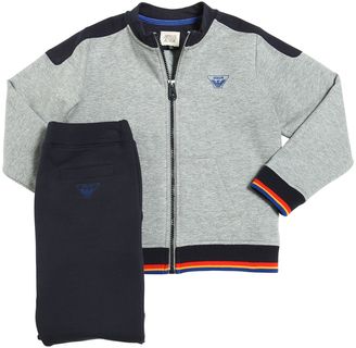 Armani Junior Sweatshirt & Sweatpants W/ Striped Edges