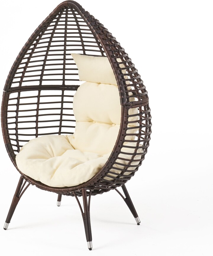 Global Pronex Melton Cushion Resin Wicker Outdoor Lounge Chair Brown