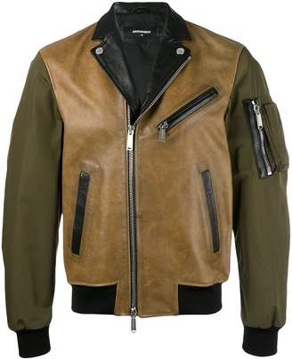 DSQUARED2 contrast tone biker jacket