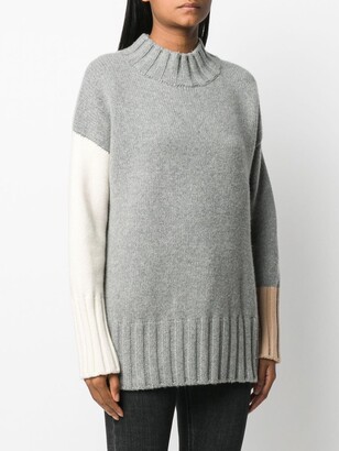 Chinti and Parker Contrasting Panel Funnel Neck Jumper