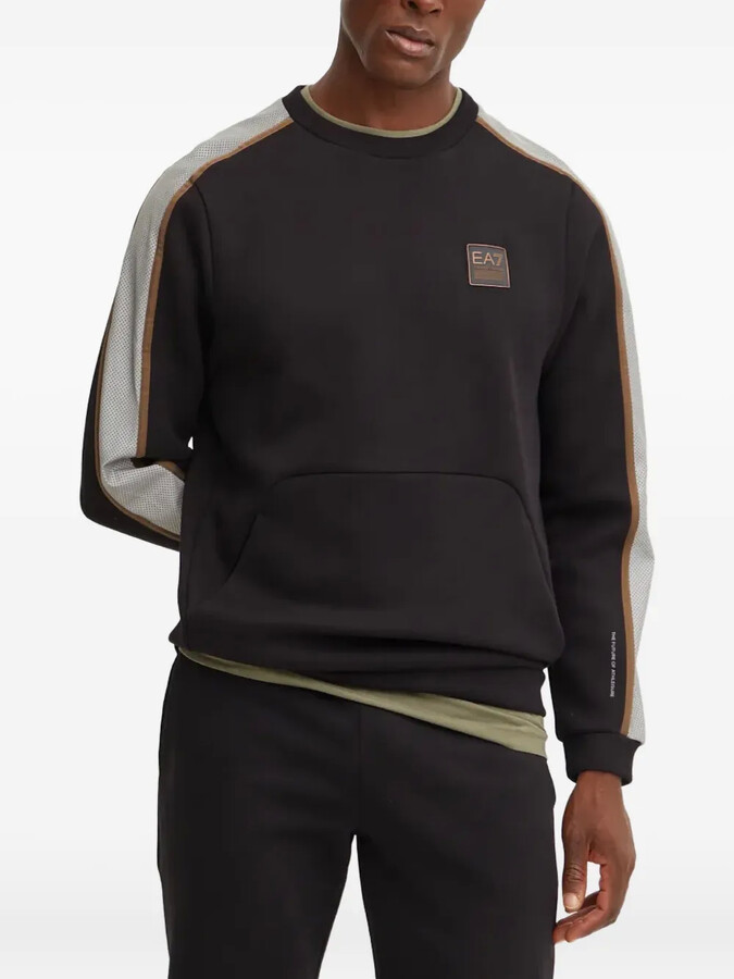 EA7 Emporio Armani Logo-Print Panelled Sweatshirt