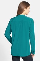 Thumbnail for your product : Halogen Zip Pocket Roll-Sleeve Top