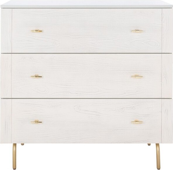 Safavieh Genevieve3DrawerDresser-DRS5000-Grey/WhiteWashed