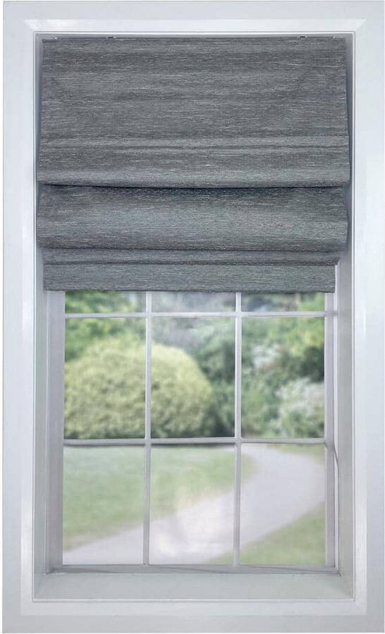 Versailles Home Fashions Ash Grey Cordless Blackout Polyester Roman Shades - 30 in. W x 63 in. L