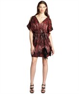 Thumbnail for your product : BB Dakota black and red feather print crepe 'Niles' v-neck tunic dress