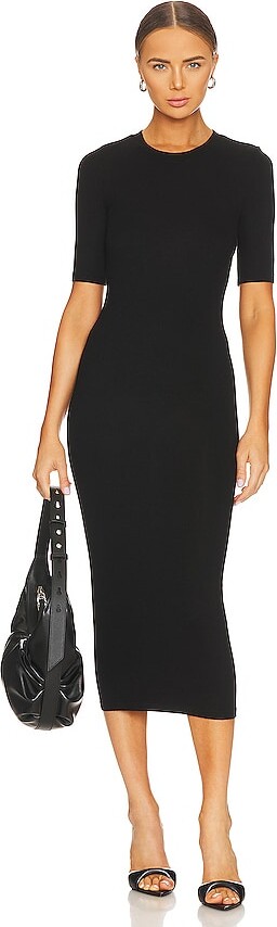 Enza Costa Half Sleeve Crew Midi Dress