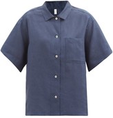 Thumbnail for your product : ROSSELL ENGLAND Patch-pocket Linen Pyjama Shirt - Navy