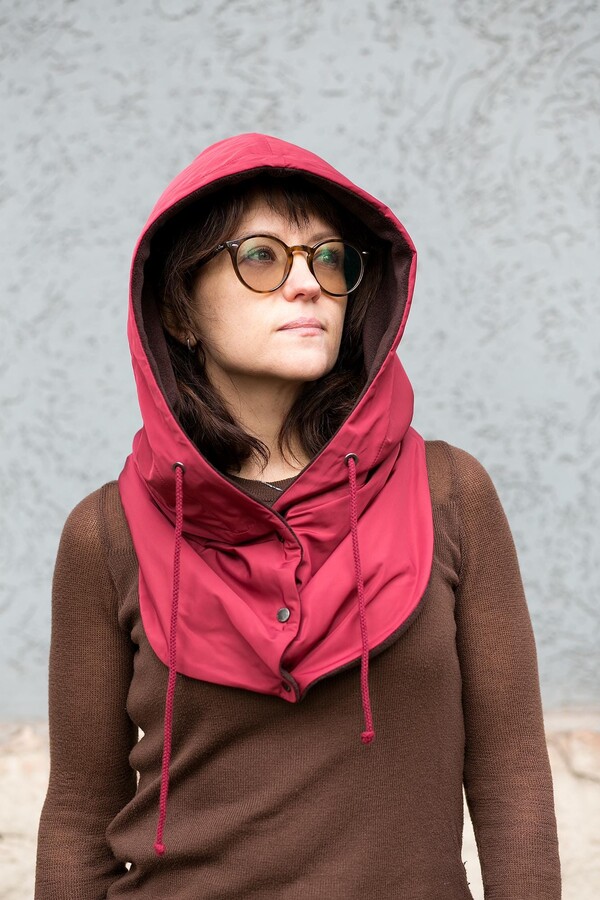 Etsy Waterproof Hooded Scarf Rainproof Warm Cowl Hood