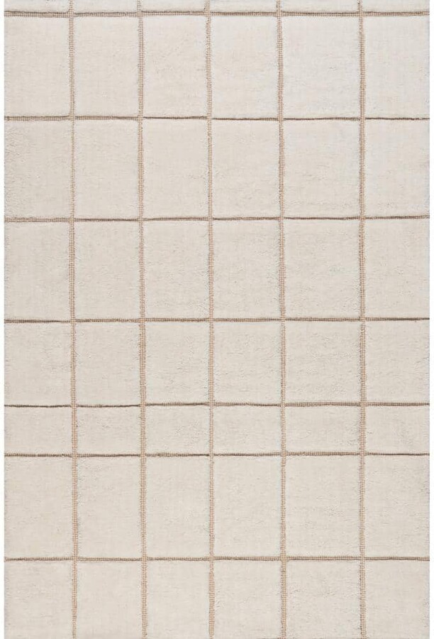 RUGS USA Em Checked New Zealand Wool Ivory 9 ft. x 12 ft. Indoor Area Rug