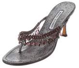 Thumbnail for your product : Manolo Blahnik Embellished Thong Slide Sandals