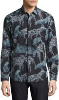 Thumbnail for your product : Ferragamo Men's Safari Animals Silk-Cotton Sport Shirt, Black