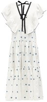 Thumbnail for your product : Lug Von Siga Cora Ruffled Floral-embroidered Cotton Midi Dress - White
