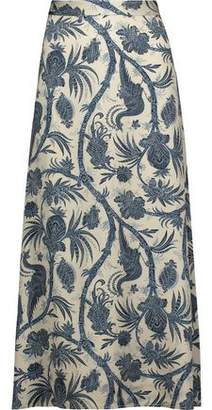 Zimmermann Adorn Printed Satin Midi Skirt